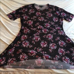 Lane Bryant Sheer Flower A Line  Blouse14/16